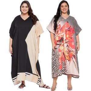 image:imageGypsie Blu Women Plus Size Caftan Dress Loose Beach Cover Up Maxi Moo Moos Dresses for Holidays