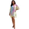 image:imageGypsie Blu Cotton Silk Printed Short Caftan Dress Stylish Tunic Top Party Outing Wear Loose Fit Summer Casual Boho for WomenSoft Beige