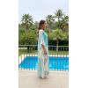 image:imageGypsie Blu Women Caftan Dress Plus Size Satin Silk Printed Beach Cover Up Maxi Dresses Kimono Sleeve for Holidays Lounge WearSoft Aqua Blue