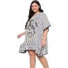 image:imageGypsie Blu Mini Dress Black And White Striped Printed Polyester Tunic Tops Plus Size Beach Cover Ups for Women