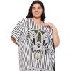image:imageGypsie Blu Mini Dress Black And White Striped Printed Polyester Tunic Tops Plus Size Beach Cover Ups for Women