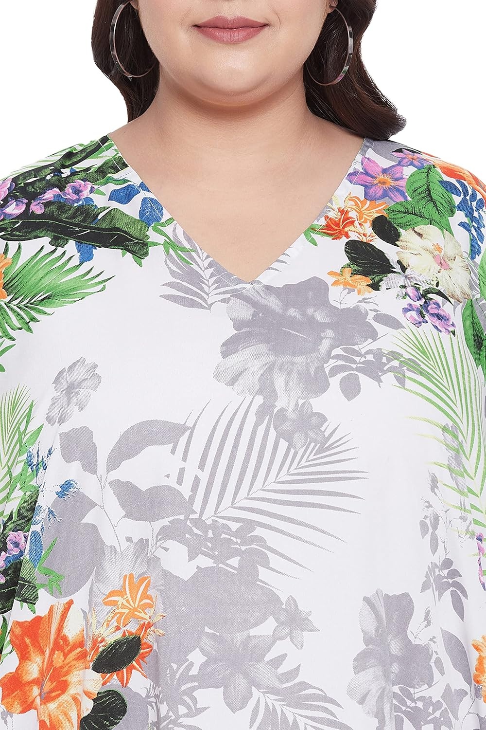 image:imageGypsie Blu Caftans for Women Plus Size Polyester Maxi Beach Dresses Bathing Suit Long Kaftan Swimsuit Coverup House DressMulti Color Floral Print