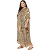 image:imageGypsie Blu Caftans for Women Plus Size Polyester Maxi Beach Dresses Bathing Suit Long Kaftan Swimsuit Coverup House DressBeige Animal