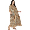 image:imageGypsie Blu Caftans for Women Plus Size Polyester Maxi Beach Dresses Bathing Suit Long Kaftan Swimsuit Coverup House DressBeige Animal