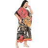image:imageGypsie Blu Caftans for Women Plus Size Polyester Maxi Beach Dresses Bathing Suit Long Kaftan Swimsuit Coverup House DressBlack  Beige Leaf