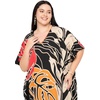 image:imageGypsie Blu Caftans for Women Plus Size Polyester Maxi Beach Dresses Bathing Suit Long Kaftan Swimsuit Coverup House DressBlack  Beige Leaf