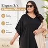 image:imageGypsie Blu Caftans for Women Plus Size Polyester Maxi Beach Dresses Bathing Suit Long Kaftan Swimsuit Coverup House DressBlack