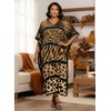 image:imageGypsie Blu Caftans for Women Plus Size Polyester Maxi Beach Dresses Bathing Suit Long Kaftan Swimsuit Coverup House DressBlack Animal