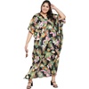 image:imageGypsie Blu Caftans for Women Plus Size Polyester Maxi Beach Dresses Bathing Suit Long Kaftan Swimsuit Coverup House DressBlack Leaf
