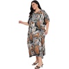 image:imageGypsie Blu Caftans for Women Plus Size Polyester Maxi Beach Dresses Bathing Suit Long Kaftan Swimsuit Coverup House DressBlack Tropical Leaf