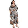 image:imageGypsie Blu Caftans for Women Plus Size Polyester Maxi Beach Dresses Bathing Suit Long Kaftan Swimsuit Coverup House DressBlack Tropical Leaf