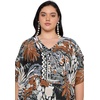 image:imageGypsie Blu Caftans for Women Plus Size Polyester Maxi Beach Dresses Bathing Suit Long Kaftan Swimsuit Coverup House DressBlack Tropical Leaf