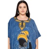 image:imageGypsie Blu Caftans for Women Plus Size Polyester Maxi Beach Dresses Bathing Suit Long Kaftan Swimsuit Coverup House DressBlue