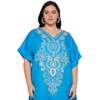 image:imageGypsie Blu Caftans for Women Plus Size Polyester Maxi Beach Dresses Bathing Suit Long Kaftan Swimsuit Coverup House DressBright Turquoise Blue