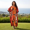 image:imageGypsie Blu Caftans for Women Plus Size Polyester Maxi Beach Dresses Bathing Suit Long Kaftan Swimsuit Coverup House DressBurnt Orange