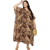 image:imageGypsie Blu Caftans for Women Plus Size Polyester Maxi Beach Dresses Bathing Suit Long Kaftan Swimsuit Coverup House DressDeep Chocolate Brown