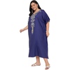 image:imageGypsie Blu Caftans for Women Plus Size Polyester Maxi Beach Dresses Bathing Suit Long Kaftan Swimsuit Coverup House DressDeep Royal Blue