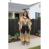 image:imageGypsie Blu Caftans for Women Plus Size Polyester Maxi Beach Dresses Bathing Suit Long Kaftan Swimsuit Coverup House DressMulti Plants