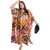 image:imageGypsie Blu Caftans for Women Plus Size Polyester Maxi Beach Dresses Bathing Suit Long Kaftan Swimsuit Coverup House DressMulticolor Geometric