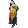 image:imageGypsie Blu Caftans for Women Plus Size Polyester Maxi Beach Dresses Bathing Suit Long Kaftan Swimsuit Coverup House DressNavy Blue