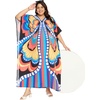 image:imageGypsie Blu Caftans for Women Plus Size Polyester Maxi Beach Dresses Bathing Suit Long Kaftan Swimsuit Coverup House DressPeach  Blue