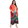 image:imageGypsie Blu Caftans for Women Plus Size Polyester Maxi Beach Dresses Bathing Suit Long Kaftan Swimsuit Coverup House DressRed