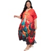 image:imageGypsie Blu Caftans for Women Plus Size Polyester Maxi Beach Dresses Bathing Suit Long Kaftan Swimsuit Coverup House DressRed