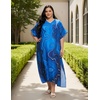 image:imageGypsie Blu Caftans for Women Plus Size Polyester Maxi Beach Dresses Bathing Suit Long Kaftan Swimsuit Coverup House DressRoyal Blue