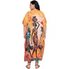 image:imageGypsie Blu Caftans for Women Plus Size Polyester Maxi Beach Dresses Bathing Suit Long Kaftan Swimsuit Coverup House DressWarm Orange