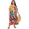 image:imageGypsie Blu Caftans for Women Plus Size Polyester Maxi Beach Dresses Bathing Suit Long Kaftan Swimsuit Coverup House DressWarm Orange
