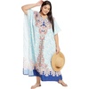 image:imageGypsie Blu Caftans for Women Plus Size Polyester Maxi Beach Dresses Bathing Suit Long Kaftan Swimsuit Coverup House DressWhite Paisley  Floral