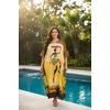 image:imageGypsie Blu Caftans for Women Plus Size Polyester Maxi Beach Dresses Bathing Suit Long Kaftan Swimsuit Coverup House DressYellow Tribal