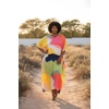 image:imageGypsie Blu Womens Plus Size Printed Caftan Maxi Dress Beach Cover Up Summer Dress VNeck Kimono Sleeve Lounge WearAbstract
