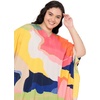 image:imageGypsie Blu Womens Plus Size Printed Caftan Maxi Dress Beach Cover Up Summer Dress VNeck Kimono Sleeve Lounge WearAbstract