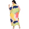 image:imageGypsie Blu Womens Plus Size Printed Caftan Maxi Dress Beach Cover Up Summer Dress VNeck Kimono Sleeve Lounge WearAbstract