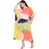 image:imageGypsie Blu Womens Plus Size Printed Caftan Maxi Dress Beach Cover Up Summer Dress VNeck Kimono Sleeve Lounge WearAbstract