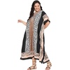 image:imageGypsie Blu Womens Plus Size Printed Caftan Maxi Dress Beach Cover Up Summer Dress VNeck Kimono Sleeve Lounge WearBeige