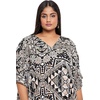 image:imageGypsie Blu Womens Plus Size Printed Caftan Maxi Dress Beach Cover Up Summer Dress VNeck Kimono Sleeve Lounge WearBlack  Beige