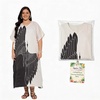 image:imageGypsie Blu Womens Plus Size Printed Caftan Maxi Dress Beach Cover Up Summer Dress VNeck Kimono Sleeve Lounge WearBlack  Off White