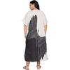 image:imageGypsie Blu Womens Plus Size Printed Caftan Maxi Dress Beach Cover Up Summer Dress VNeck Kimono Sleeve Lounge WearBlack  Off White