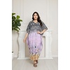 image:imageGypsie Blu Womens Plus Size Printed Caftan Maxi Dress Beach Cover Up Summer Dress VNeck Kimono Sleeve Lounge WearBlack  Purple