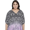 image:imageGypsie Blu Womens Plus Size Printed Caftan Maxi Dress Beach Cover Up Summer Dress VNeck Kimono Sleeve Lounge WearBlack  Purple