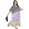 image:imageGypsie Blu Womens Plus Size Printed Caftan Maxi Dress Beach Cover Up Summer Dress VNeck Kimono Sleeve Lounge WearBlack  Purple
