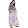 image:imageGypsie Blu Womens Plus Size Printed Caftan Maxi Dress Beach Cover Up Summer Dress VNeck Kimono Sleeve Lounge WearBlack  Purple