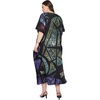 image:imageGypsie Blu Womens Plus Size Printed Caftan Maxi Dress Beach Cover Up Summer Dress VNeck Kimono Sleeve Lounge WearBlack  Purple Geometric