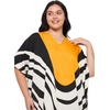 image:imageGypsie Blu Womens Plus Size Printed Caftan Maxi Dress Beach Cover Up Summer Dress VNeck Kimono Sleeve Lounge WearBlack  White Geometric Stripe