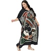 image:imageGypsie Blu Womens Plus Size Printed Caftan Maxi Dress Beach Cover Up Summer Dress VNeck Kimono Sleeve Lounge WearBlack Tribal