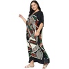 image:imageGypsie Blu Womens Plus Size Printed Caftan Maxi Dress Beach Cover Up Summer Dress VNeck Kimono Sleeve Lounge WearBlack Tribal