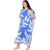 image:imageGypsie Blu Womens Plus Size Printed Caftan Maxi Dress Beach Cover Up Summer Dress VNeck Kimono Sleeve Lounge WearBlue