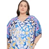 image:imageGypsie Blu Womens Plus Size Printed Caftan Maxi Dress Beach Cover Up Summer Dress VNeck Kimono Sleeve Lounge WearBlue Abstract Print